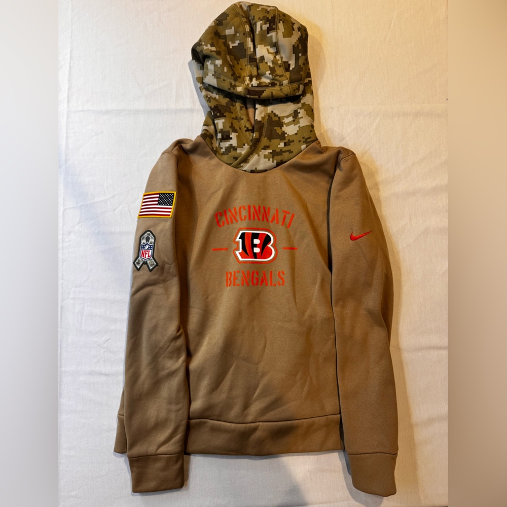NFL Nike Tan and Camo Cincinnati Bengals Hoodie-Men’s Medium